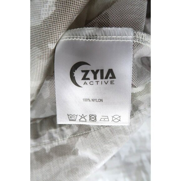 Zyia Gray Camo Light Windbreaker Jacket Zip Up Hoodie Performance Running Small - Picture 10 of 10